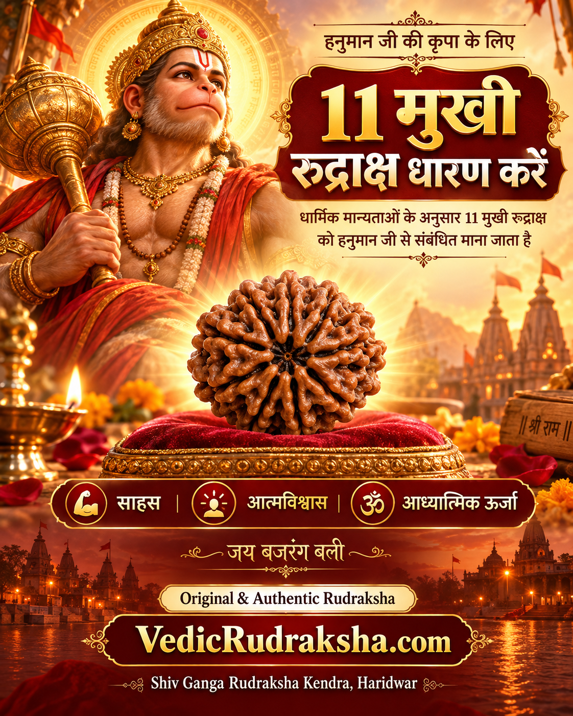 11 Mukhi Nepali Rudraksha Hanuman Chalisa